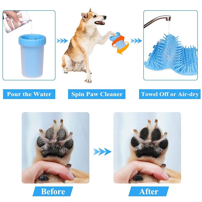 Pet Paw Cleaner Portable Dog Paw Washer with Soft Silicone Bristles for Quickly Cleaning Pets Muddy Feet (Color May Vary)