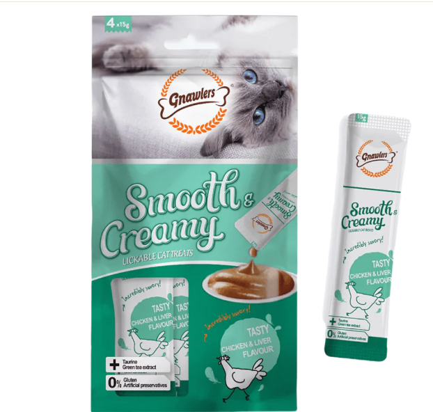 Gnawlers Chicken and Liver Flavour Creamy Cat Treats