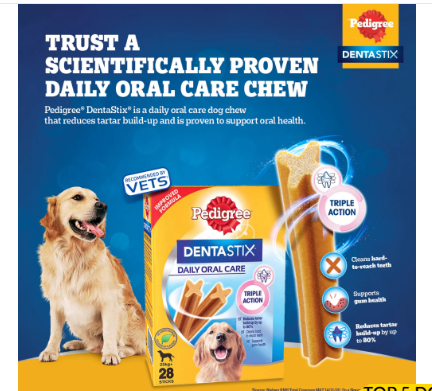Pedigree Dentastix Oral Care for Adult (Large Breed of 25 kg+) Dog Treats