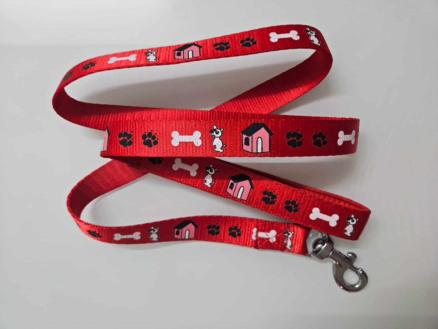 Pettrends Paw/Bone Printed Soft Nylon Body Belt Padded 1" and Leash with Adjustable Quick Release (Copy)