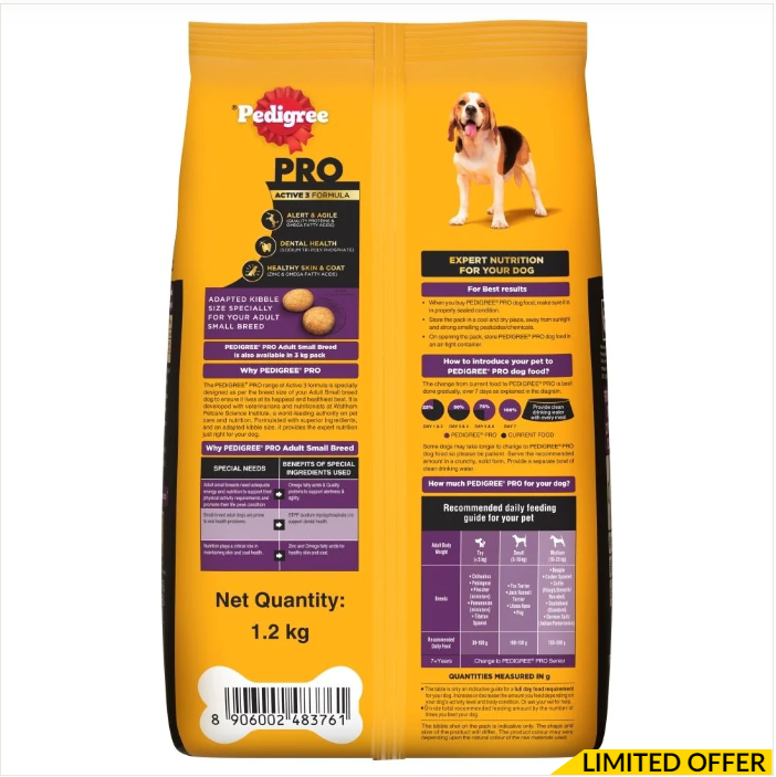 Pedigree PRO Dry Food for Adult Small Breed Dog