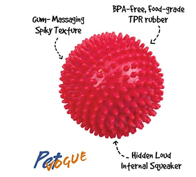 PetVogue 3.5" Spiky Squeaker Ball