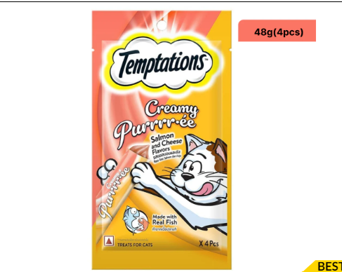 Temptations Creamy Purrrr ee Salmon & Cheese Cat Treats