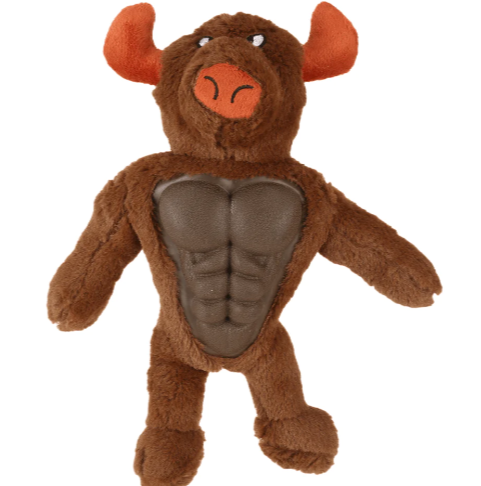 Basil Big Bull Plush Toy with Squeaky TPR for Dogs and Cats