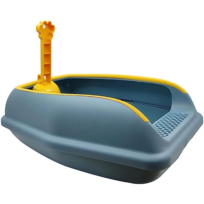 Foodie Puppies Cat Litter Tray with Rim (Large), with Litter Scoop | Toilet Training Your Kitten and Puppies | Cat Litter Tray for Cat Breeds (50 × 29 × 20 cm )