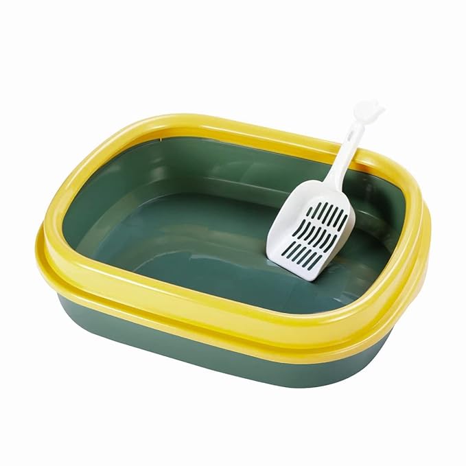 Pet Pattern Cat Litter Box Tray with Free Scooper Suitable for All Cat Breeds & Kittens