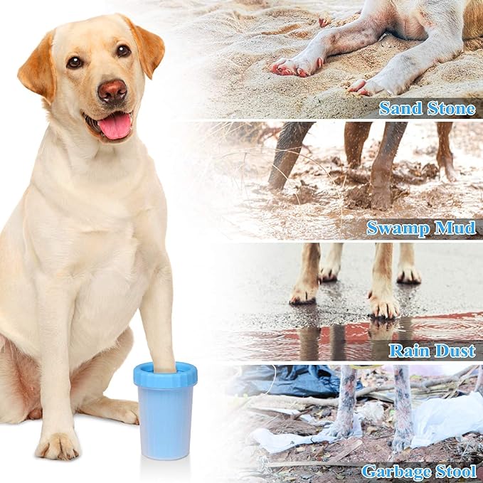Pet Paw Cleaner Portable Dog Paw Washer with Soft Silicone Bristles for Quickly Cleaning Pets Muddy Feet (Color May Vary)