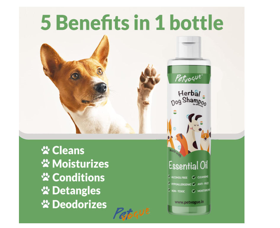 PetVogue Herbal Shampoo - Dog Natural Shampoo (Made in India) 200ml