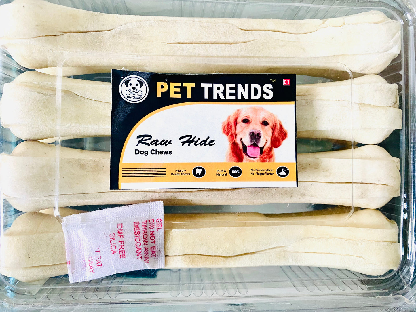 Pettrends Dog Chew Bone 8 Inch (Pack of 4)