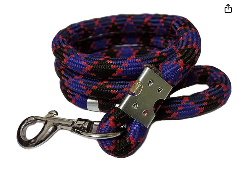 Pettrends Nylon 12 mm Reflective Nylon Rope Leash for Dogs with Soft Handle