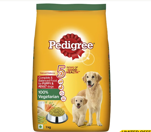 Pedigree 100% Vegetarian Dry Dog Food for Puppy and Adult Dogs