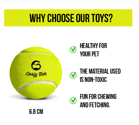 Goofy Tails Sport Tennis Ball Toy for Dogs