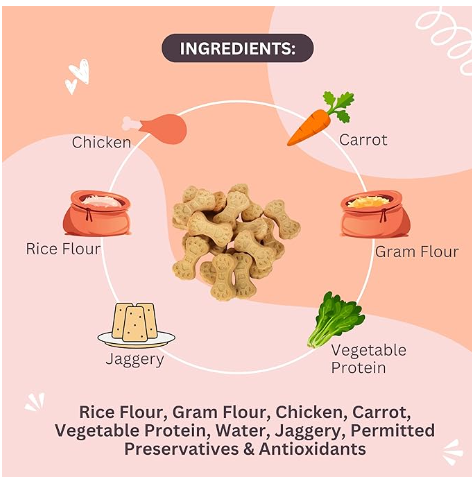 BearHugs Dog Biscuits Gluten Free Cookies Real Chicken & Carrot