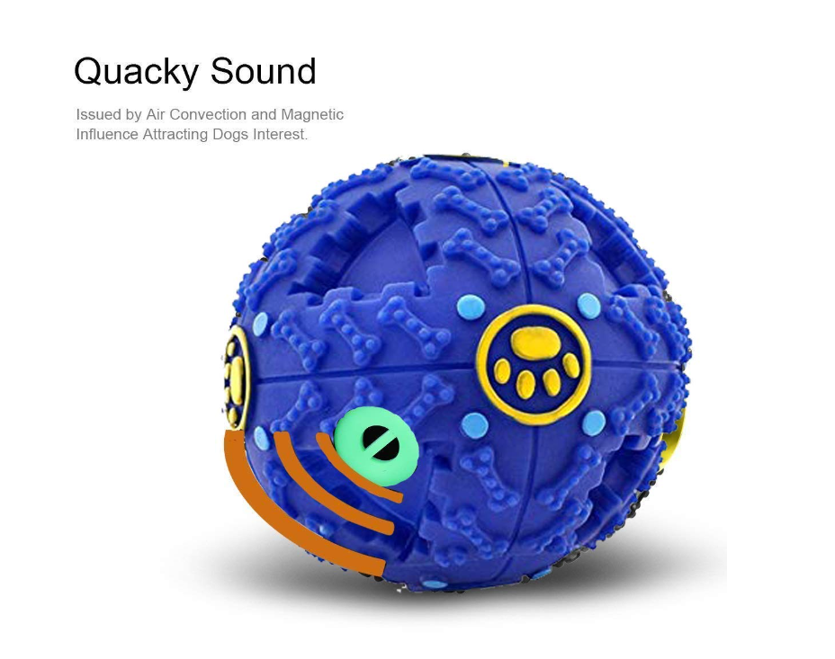 PetVogue Interactive Squeaky Giggle Quack Dog/Cat Toy Ball Pet Food Dispenser