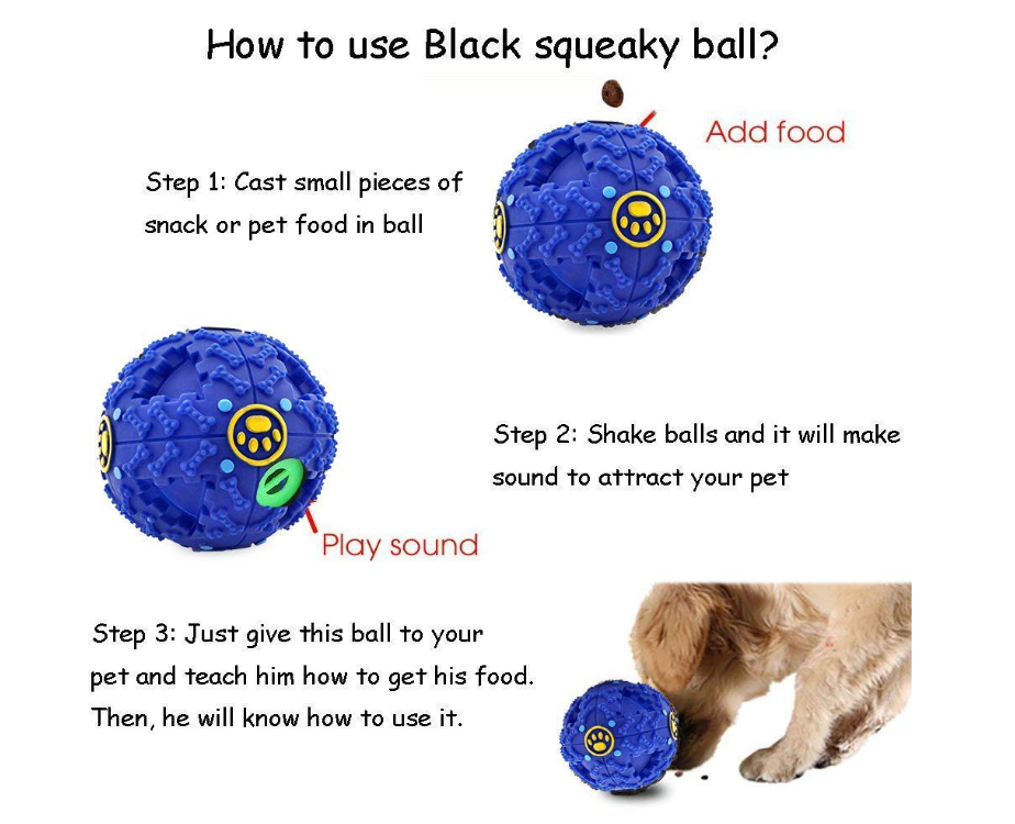 PetVogue Interactive Squeaky Giggle Quack Dog/Cat Toy Ball Pet Food Dispenser