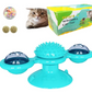 Pettrends Interactive Cat Toy with Suction Cup Brush Wall Mount Cat Spinner