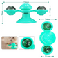 Pettrends Interactive Cat Toy with Suction Cup Brush Wall Mount Cat Spinner